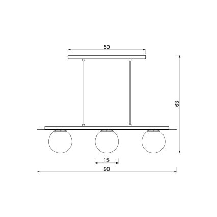 Lámpara colgante FLAT con cable, 3xE27/15W/230V, marrón