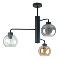 Lámpara colgante FLEX 3xE27/60W/230V negro/negro ahumado/beige ahumado/transparente