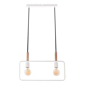 Lámpara colgante FRAME 2xE27/60W/230V blanco