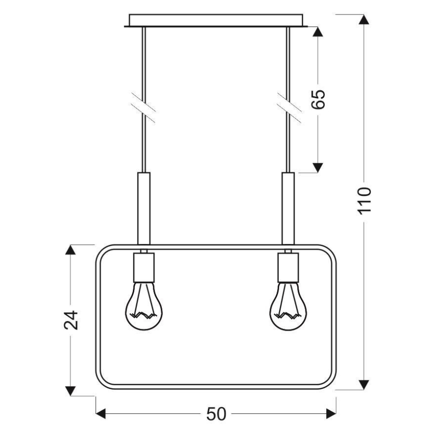 Lámpara colgante FRAME 2xE27/60W/230V blanco