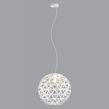 Lámpara colgante FROZEN 1xE27/60W/230V diá. 50 cm blanco