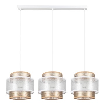 Lámpara colgante GABI 3xE27/60W/230V dorado/blanco