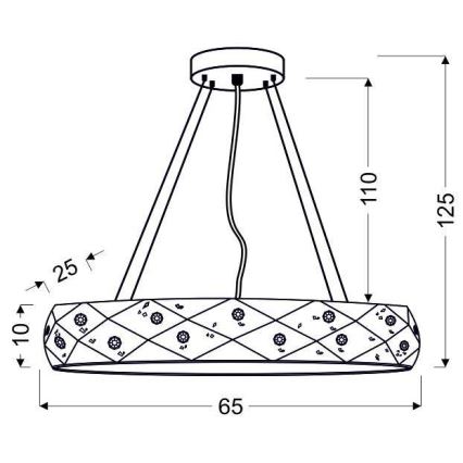 Lámpara colgante GLANCE 5xG9/40W/230V