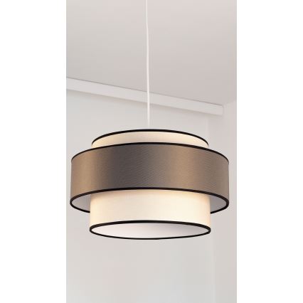Lámpara colgante GRACE 1xE27/60W/230V diá. 40 cm color crema/marrón