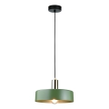 Lámpara colgante HAKI 1xE27/60W/230V Verde/negro/cromo brillante