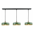 Lámpara colgante HAKI 3xE27/60W/230V Verde/negro/cromo brillante
