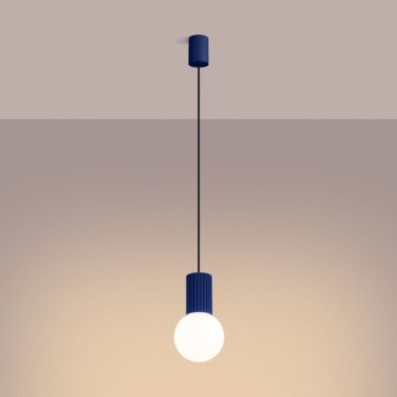 Lámpara colgante HALO 1xG9/8W/230V diá. 12 cm azul