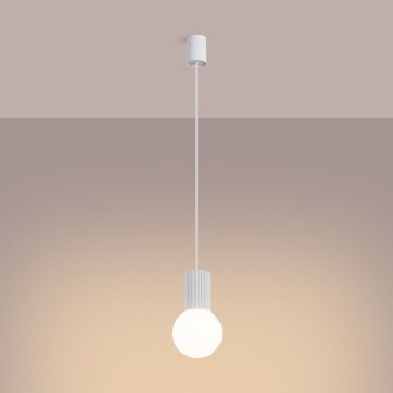 Lámpara colgante HALO 1xG9/8W/230V diá. 12 cm blanco