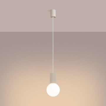 Lámpara colgante HALO 1xG9/8W/230V diá. 12 cm color crema
