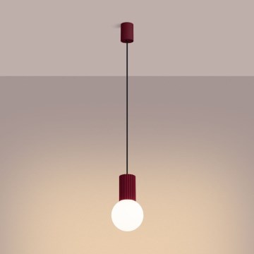 Lámpara colgante HALO 1xG9/8W/230V diá. 12 cm rojo