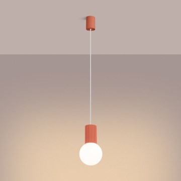 Lámpara colgante HALO 1xG9/8W/230V diá. 12 cm rosa