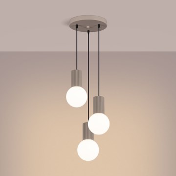 Lámpara colgante HALO 3xG9/8W/230V diá. 25 cm beige