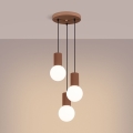 Lámpara colgante HALO 3xG9/8W/230V diá. 25 cm marrón