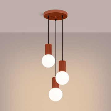 Lámpara colgante HALO 3xG9/8W/230V diá. 25 cm naranja