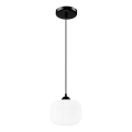 Lámpara colgante HARMA 1xE27/15W/230V diá. 20 cm blanco/negro