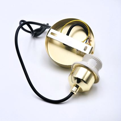 Lámpara colgante HARMA 1xE27/15W/230V diá. 25 cm blanco/dorado