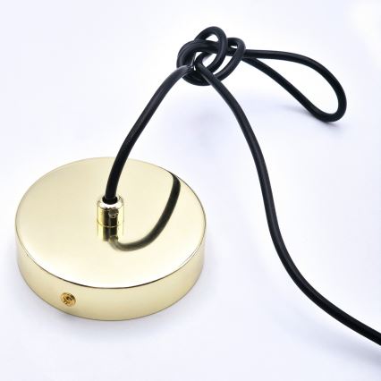 Lámpara colgante HARMA 1xE27/15W/230V diá. 25 cm blanco/dorado