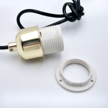 Lámpara colgante HARMA 1xE27/15W/230V diá. 25 cm blanco/dorado