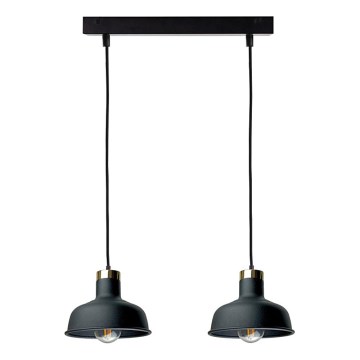 Lámpara colgante HEBE 2xE27/60W/230V negro
