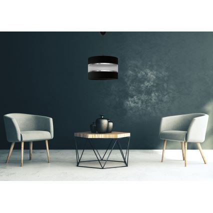Lámpara colgante HELEN 1xE27/15W/230V diá. 35 cm negro/plata