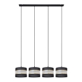 Lámpara colgante HELEN 4xE27/15W/230V negro/dorado