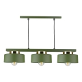 Lámpara colgante IGNIA con cable 3xE27/60W/230V verde/dorado