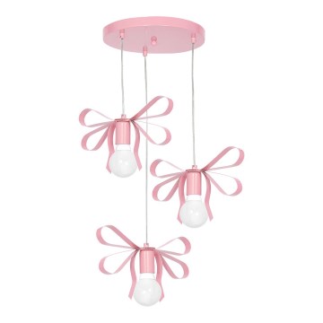 Lámpara colgante infantil NELA 3xE27/60W/230V rosa