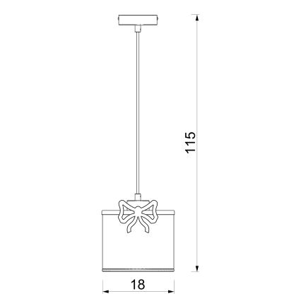 Lámpara colgante infantil SWEET 1xE27/15W/230V blanco/rojo/Arco