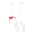 Lámpara colgante infantil SWEET 3xE27/15W/230V blanco/rosa/rojo/Arco