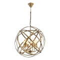 Lámpara colgante IRONBALL con cadena 6xE27/40W/230V, dorada