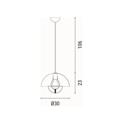 Lámpara colgante JARDEN con cable 1xE27/15W/230V gris