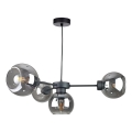 Lámpara colgante KALIOPE 6xE27/60W/230V negro/negro ahumado