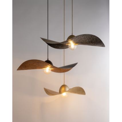 Lámpara colgante KAPELLO 1xE27/60W/230V diá. 55 cm negro/cobre