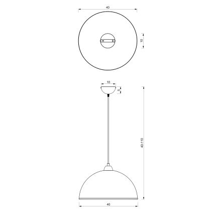 Lámpara colgante KITCHEN 1xE27/15W/230V blanco/cromo brillante