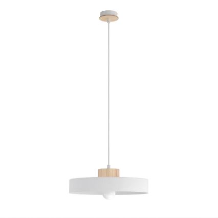 Lámpara colgante KIVI con cable 1xE27/15W/230V blanca