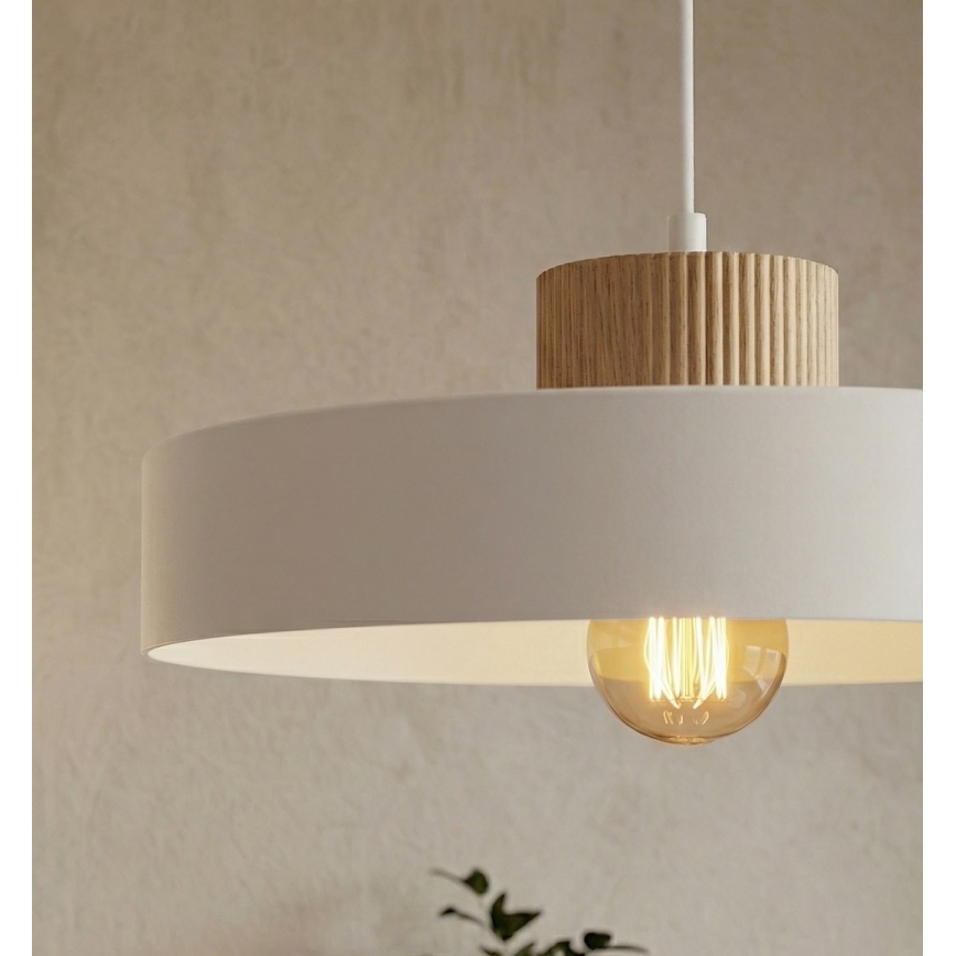 Lámpara colgante KIVI con cable 1xE27/15W/230V blanca