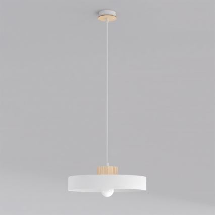 Lámpara colgante KIVI con cable 1xE27/15W/230V blanca