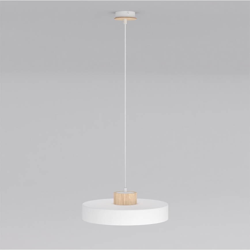 Lámpara colgante KIVI con cable 1xE27/15W/230V blanca