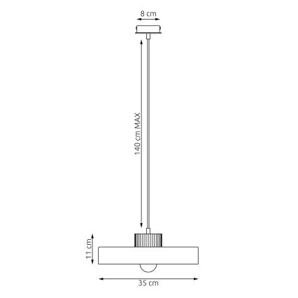 Lámpara colgante KIVI con cable 1xE27/15W/230V blanca