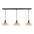 Lámpara colgante LATTE 3xE27/60W/230V beige/negro