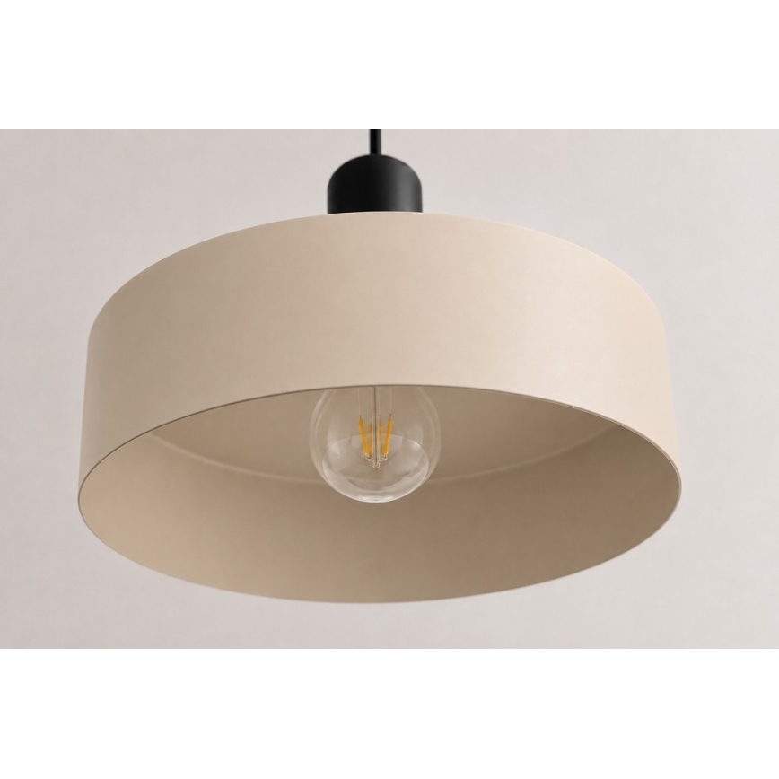 Lámpara colgante LATTE 3xE27/60W/230V beige/negro