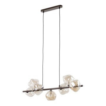 Lámpara colgante LAVA 7xG9/8W/230V bronce/beige ahumado