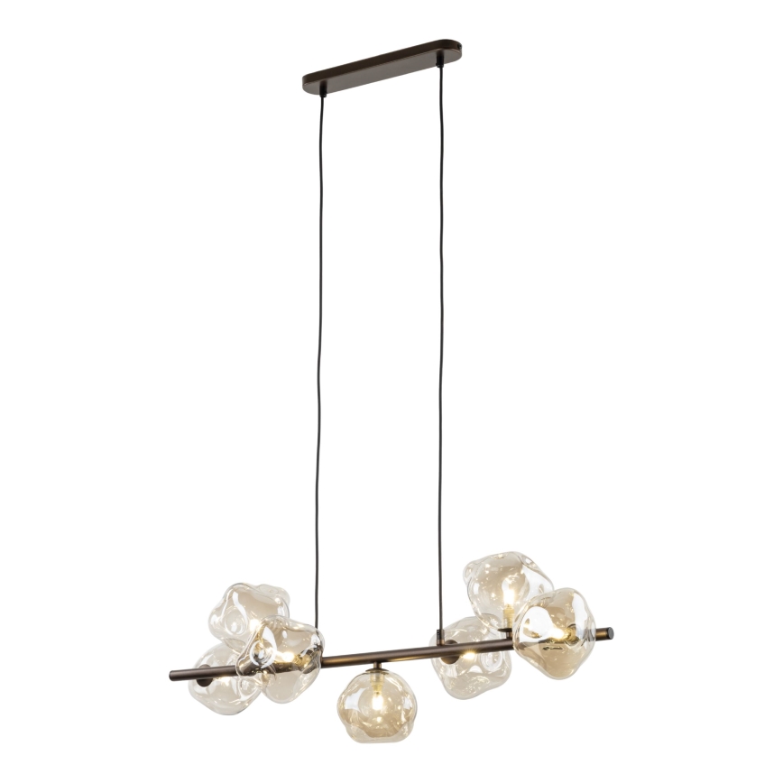 Lámpara colgante LAVA 7xG9/8W/230V bronce/beige ahumado