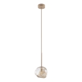 Lámpara colgante LAVA con cable 1xG9/8W/230V beige/beige ahumado