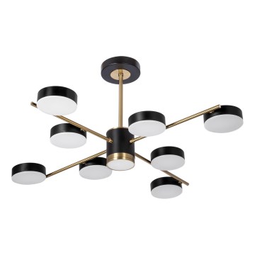 Lámpara colgante LED 8xLED/7W/230V + LED/6W 3000-6000K diá. 77 cm dorado/negro