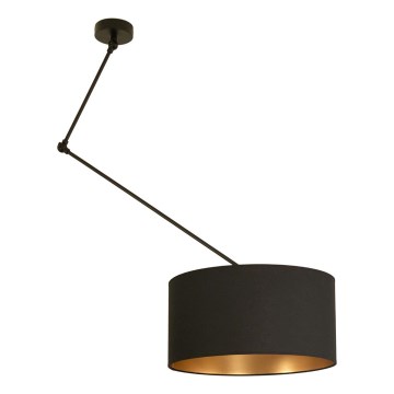 Lámpara colgante LED ajustable en varilla GORTA 1xE27/60W/230V negro/dorado