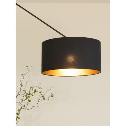 Lámpara colgante LED ajustable en varilla GORTA 1xE27/60W/230V negro/dorado