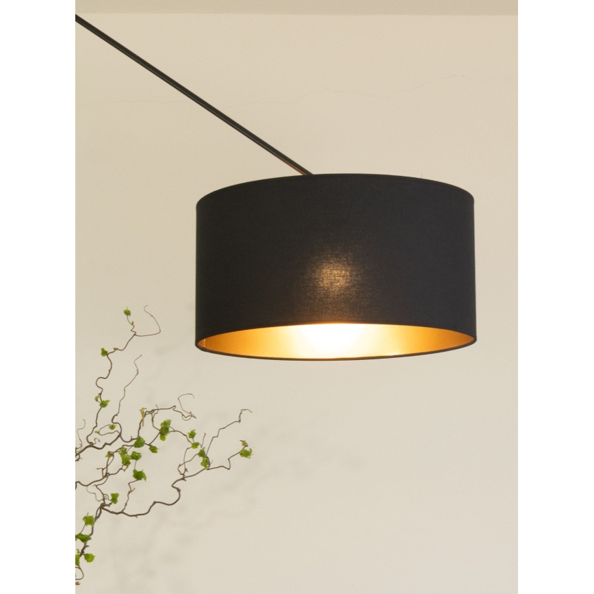 Lámpara colgante LED ajustable en varilla GORTA 1xE27/60W/230V negro/dorado
