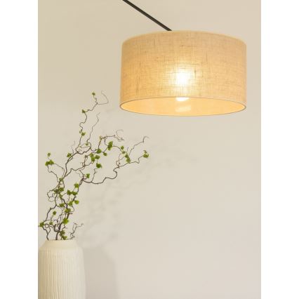 Lámpara colgante LED ajustable en varilla GORTA 1xE27/60W/230V yute
