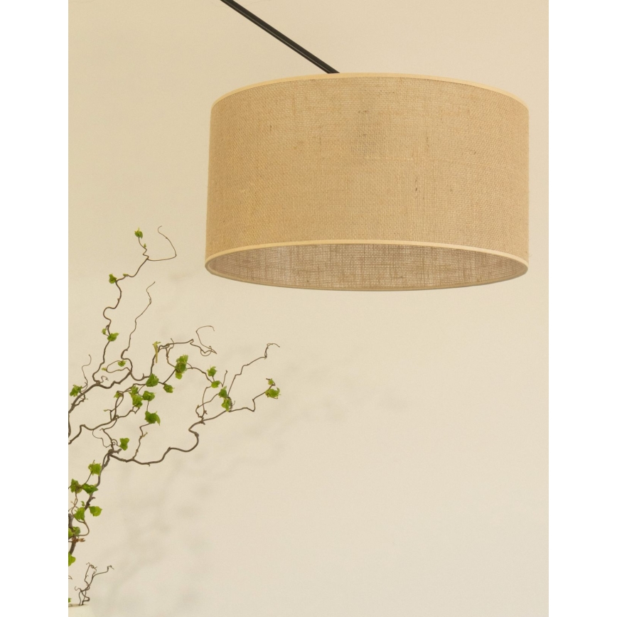 Lámpara colgante LED ajustable en varilla GORTA 1xE27/60W/230V yute